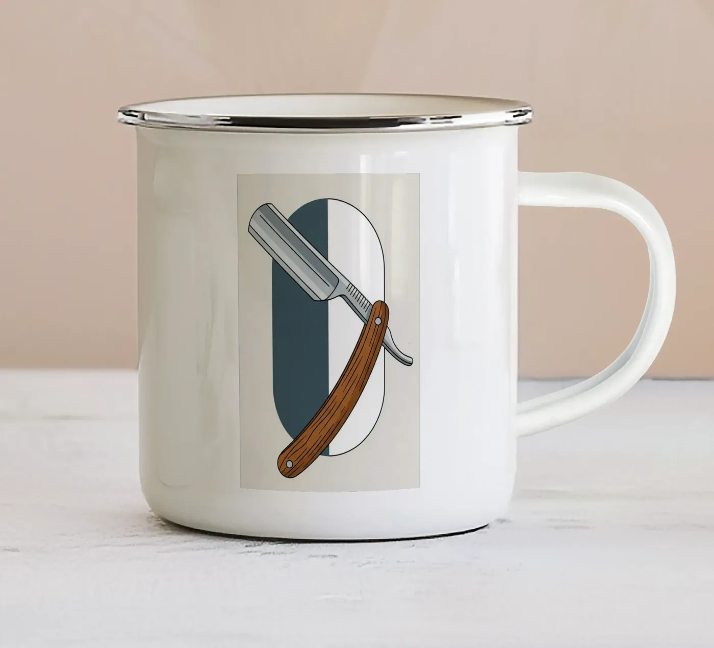 Scheermes emaille mok van Minimalist vector art