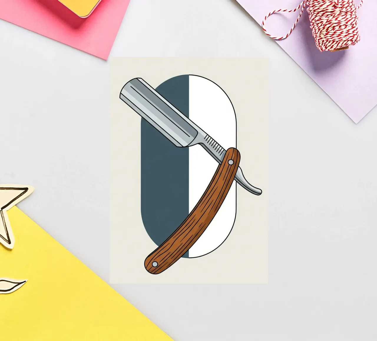 Scheermes sticker van Minimalist vector art