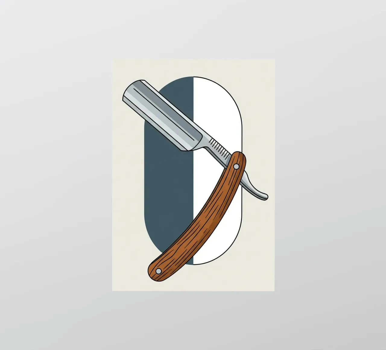 Scheermes sticker van Minimalist vector art