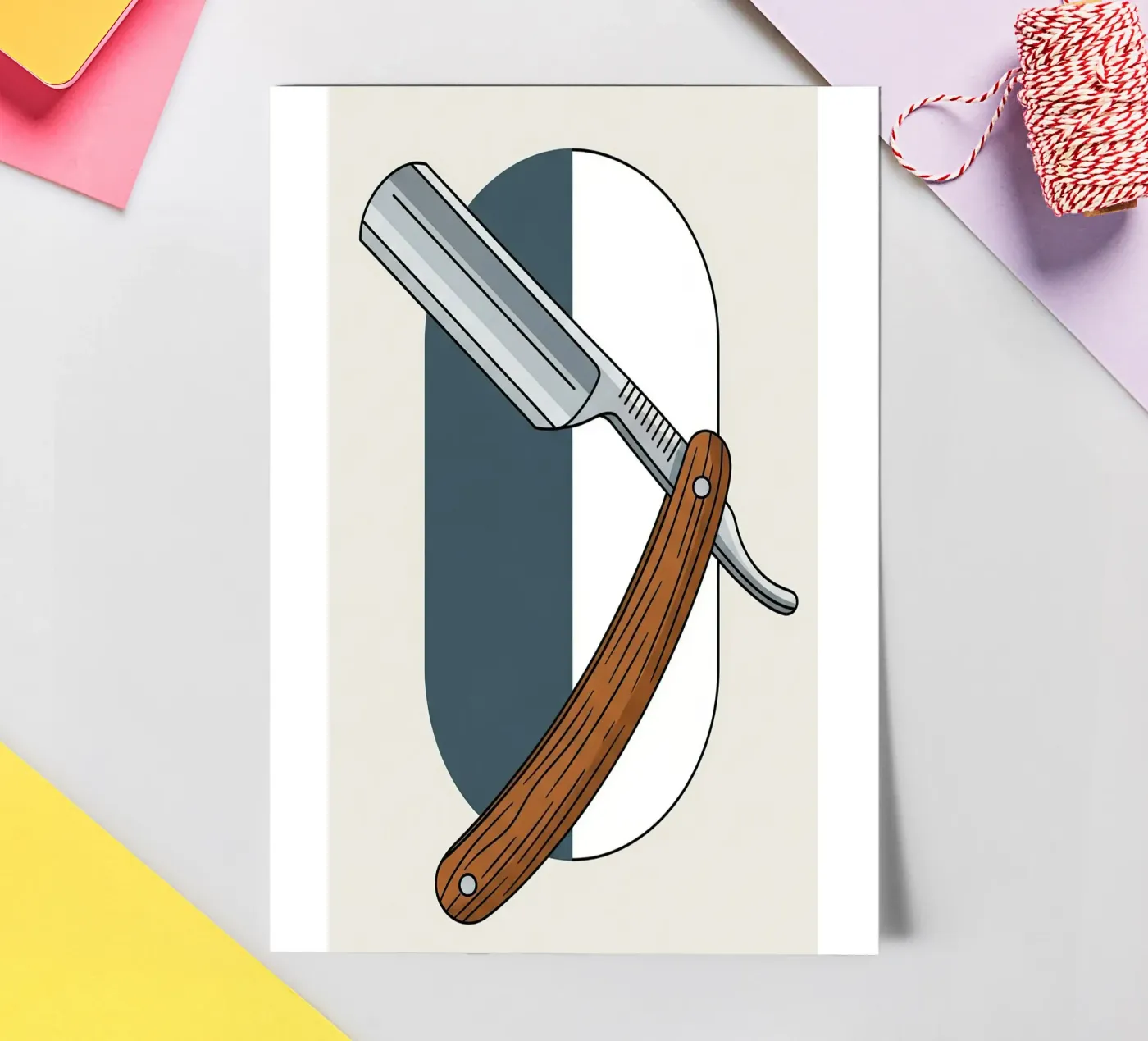 Straight Razor stickervel van Minimalist vector art