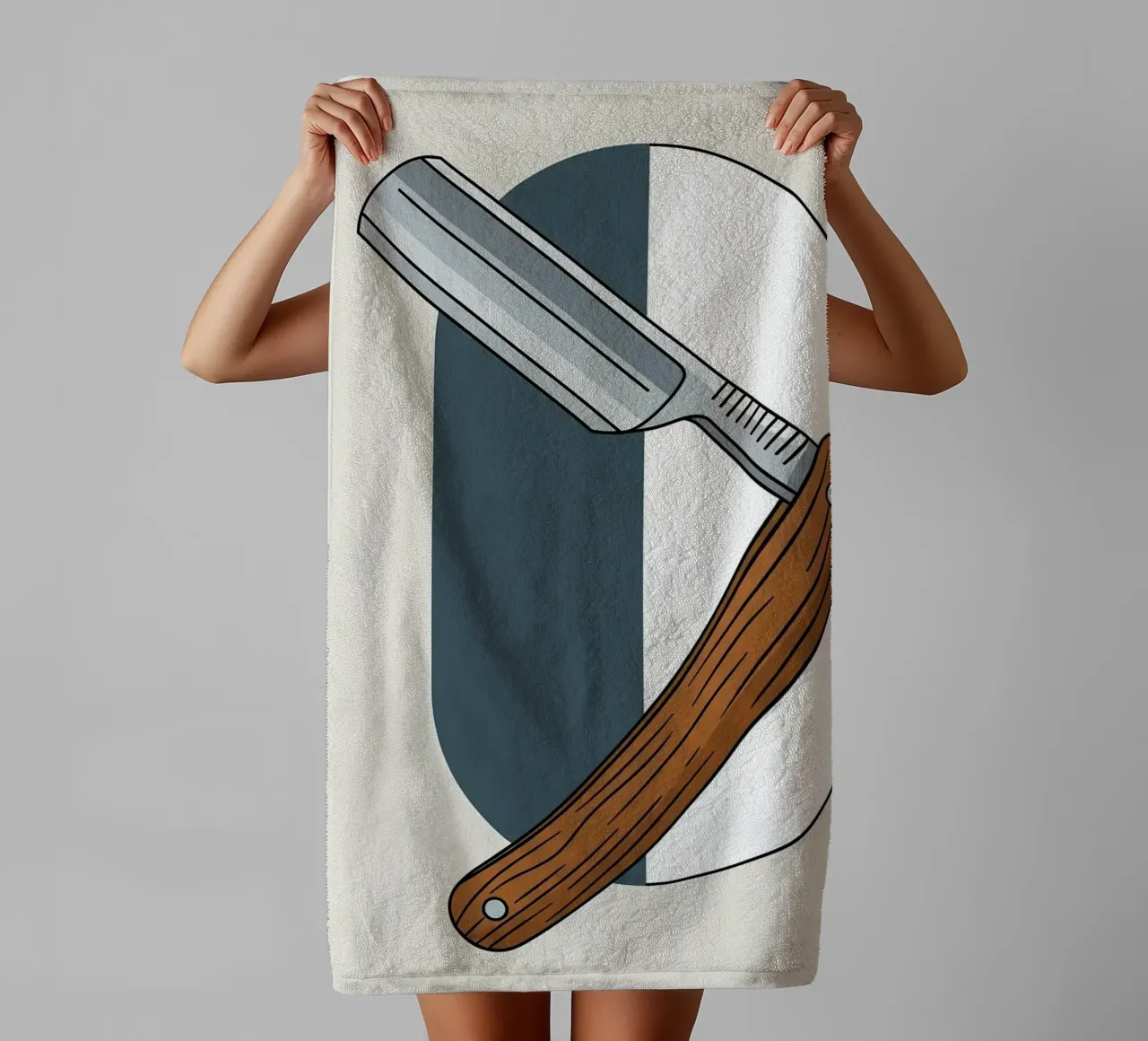 Scheermes badhanddoek van Minimalist vector art