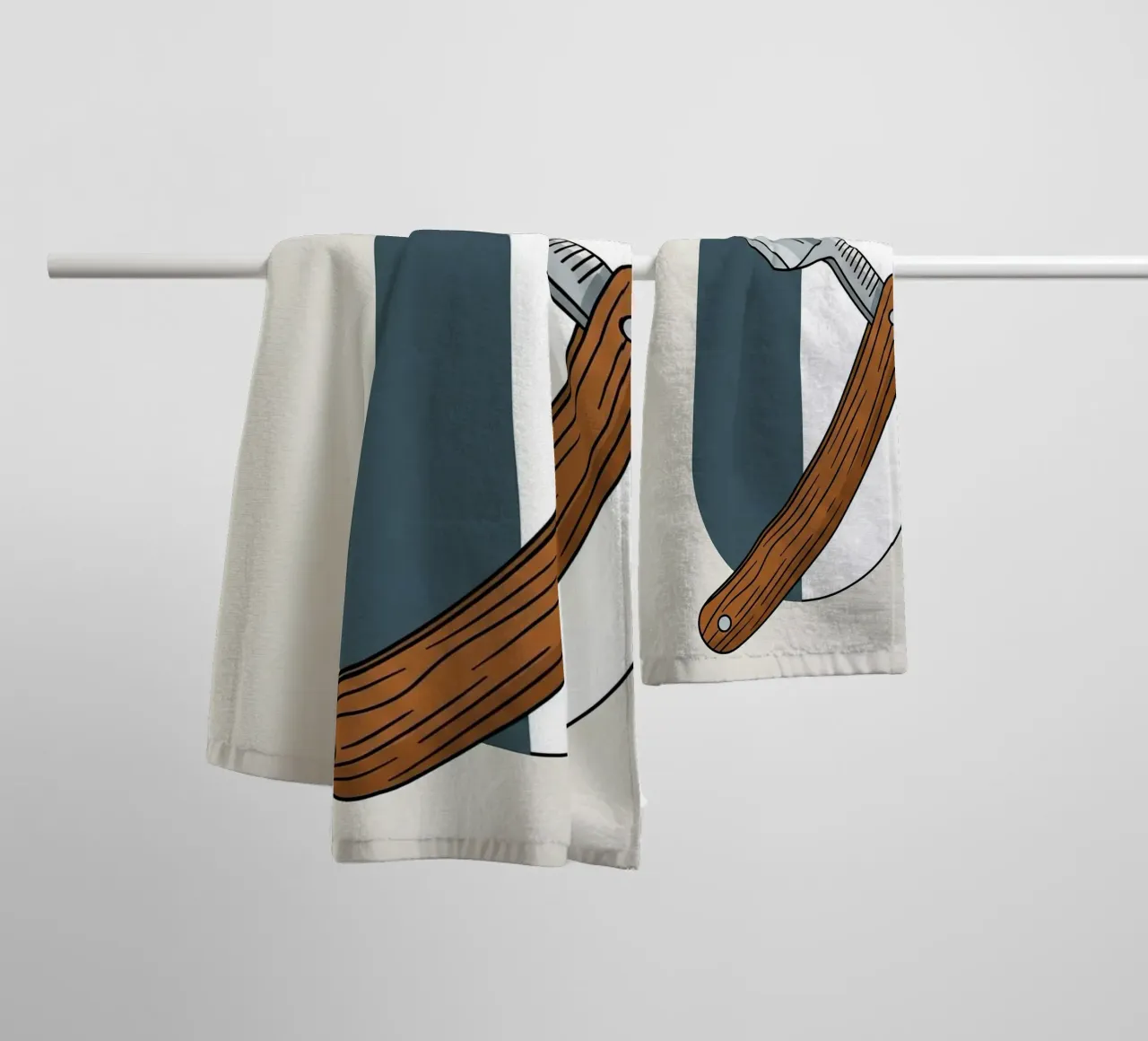 Scheermes badhanddoek van Minimalist vector art