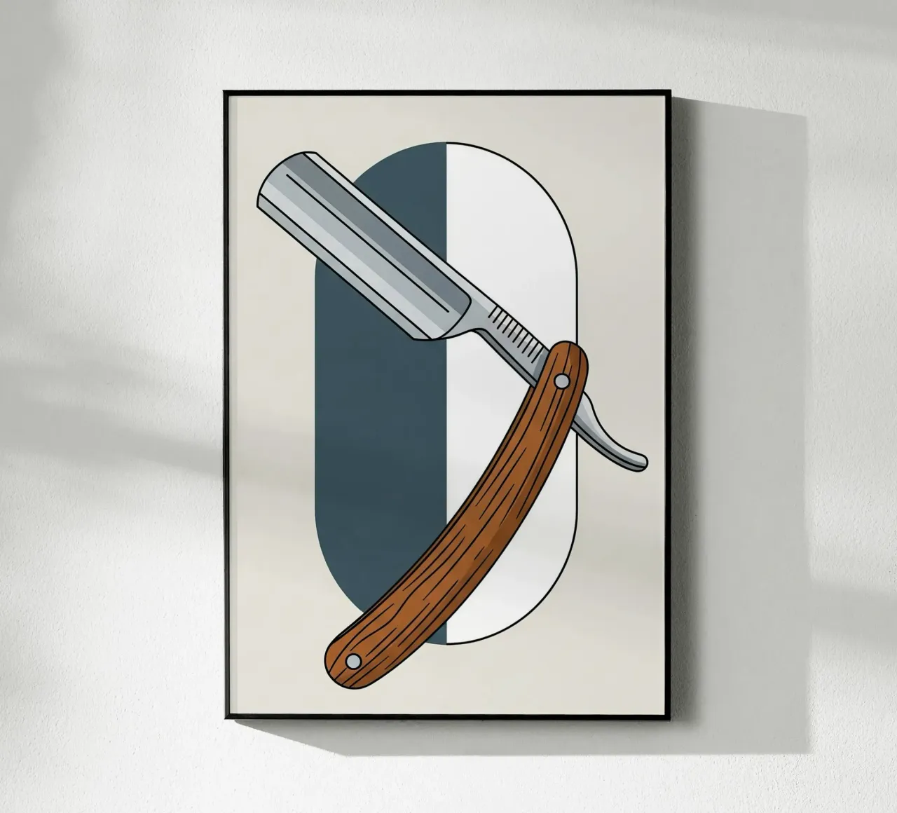 Rasoio a mano libera plexiglass da Minimalist vector art