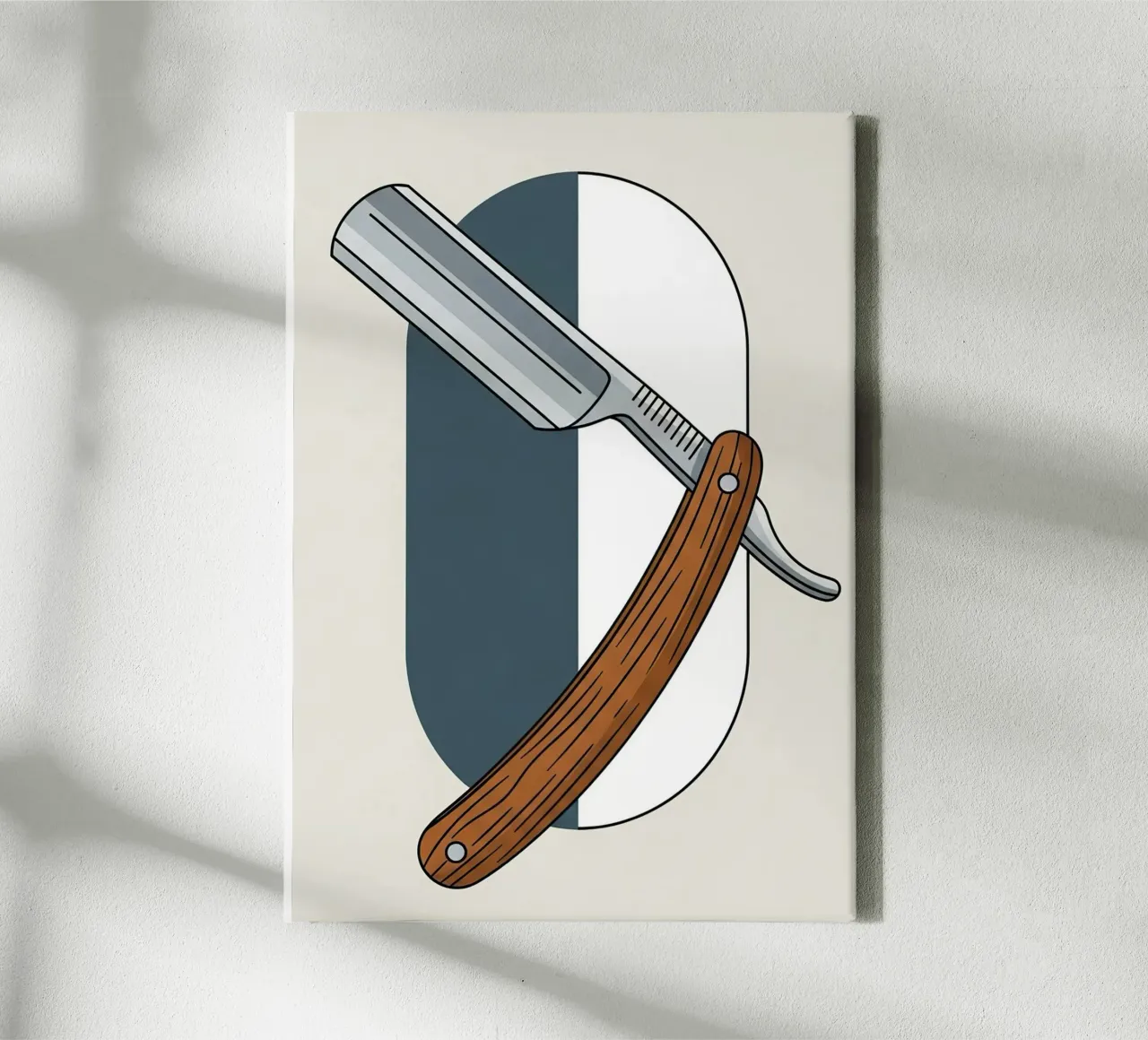 Scheermes canvas van Minimalist vector art