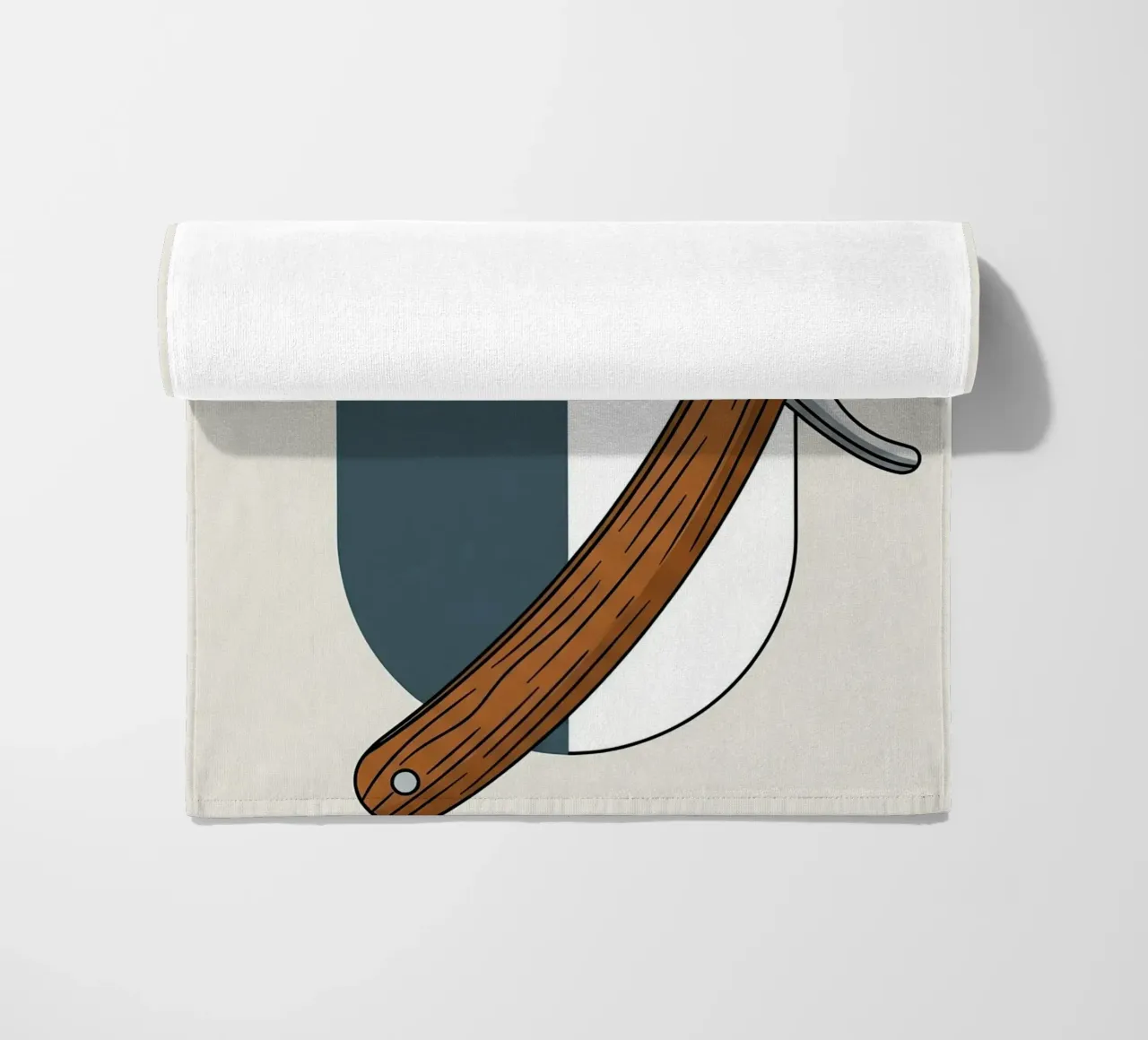 Rasoio a mano libera telo mare da Minimalist vector art