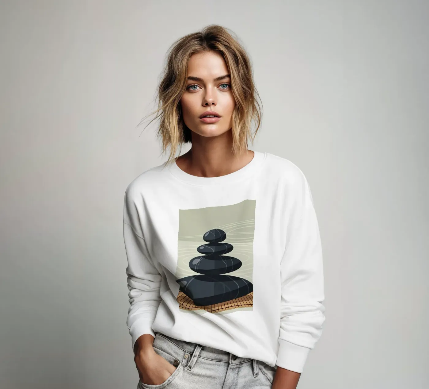 Zen Stone Stack sweatshirt by Minimalist vector art