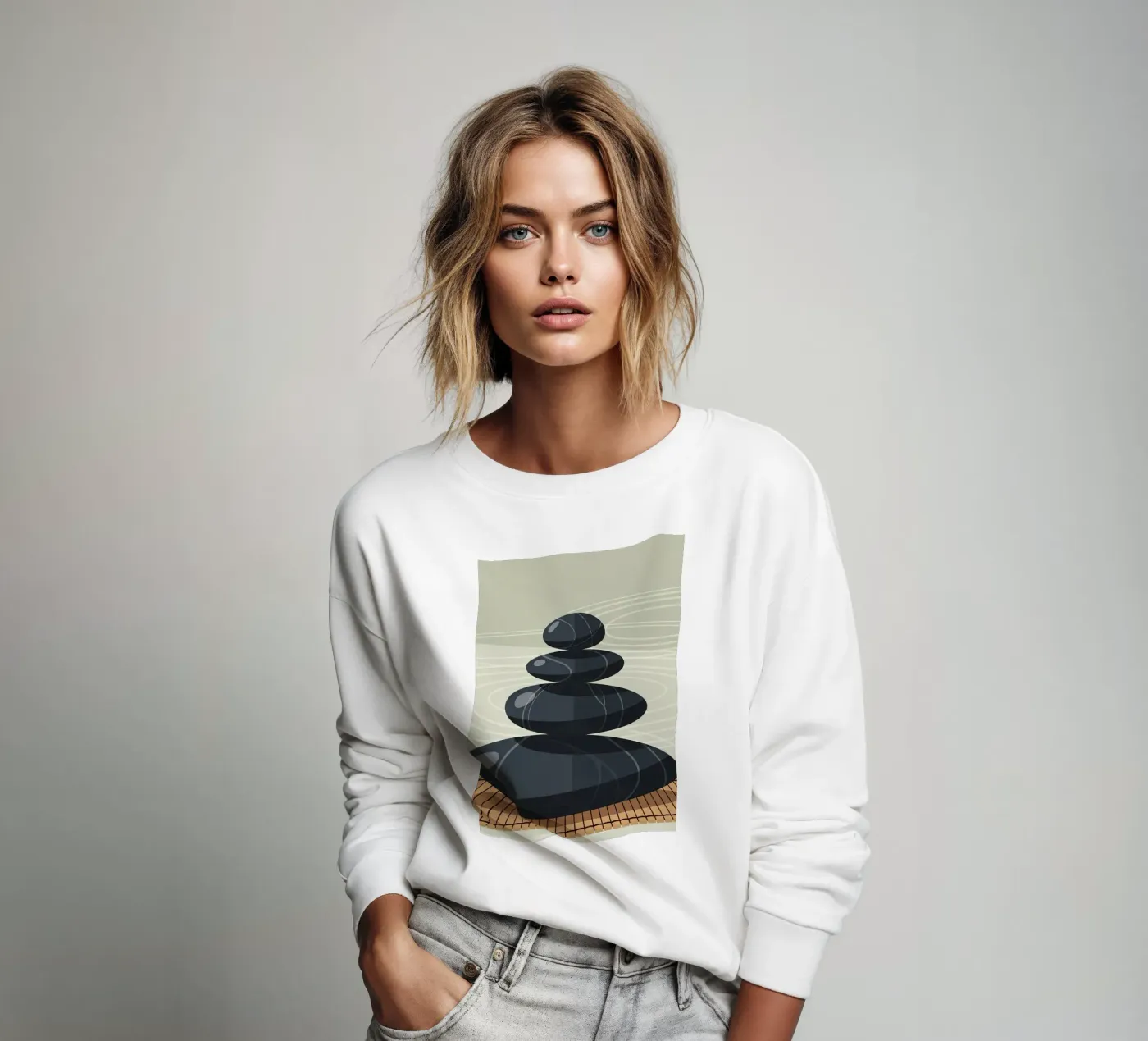 Zen-stenen stapel sweatshirt van Minimalist vector art