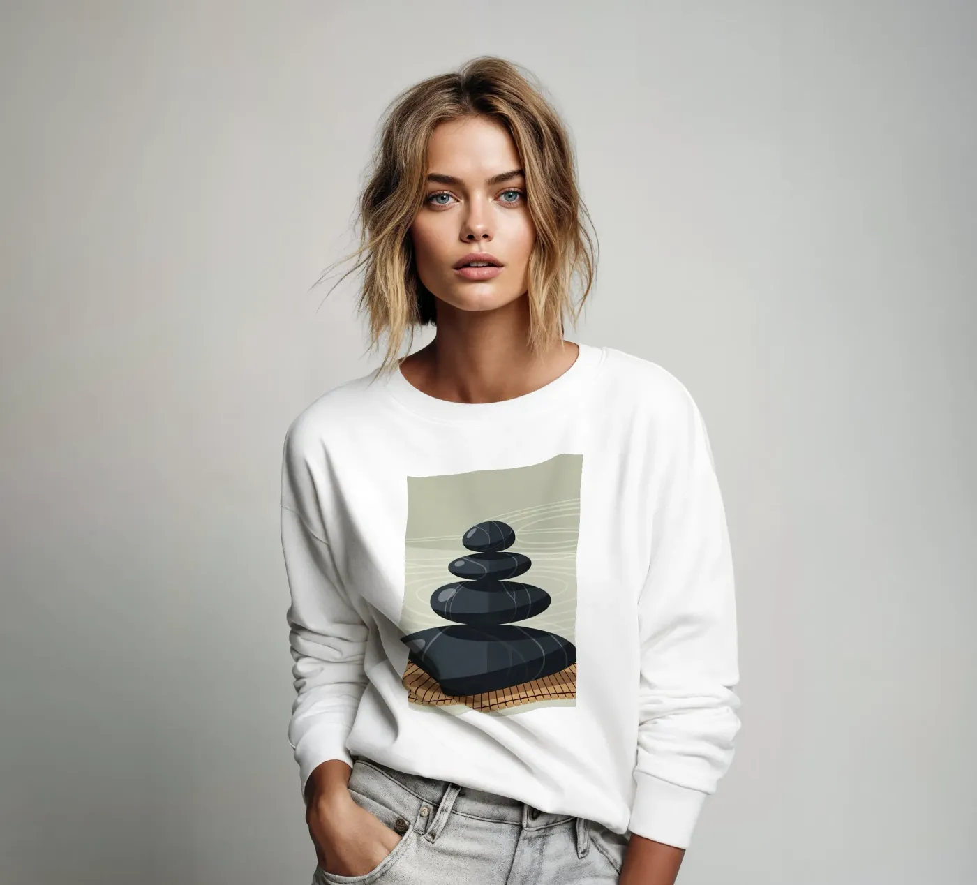 Zen Stone Stack sweatshirt by Minimalist vector art