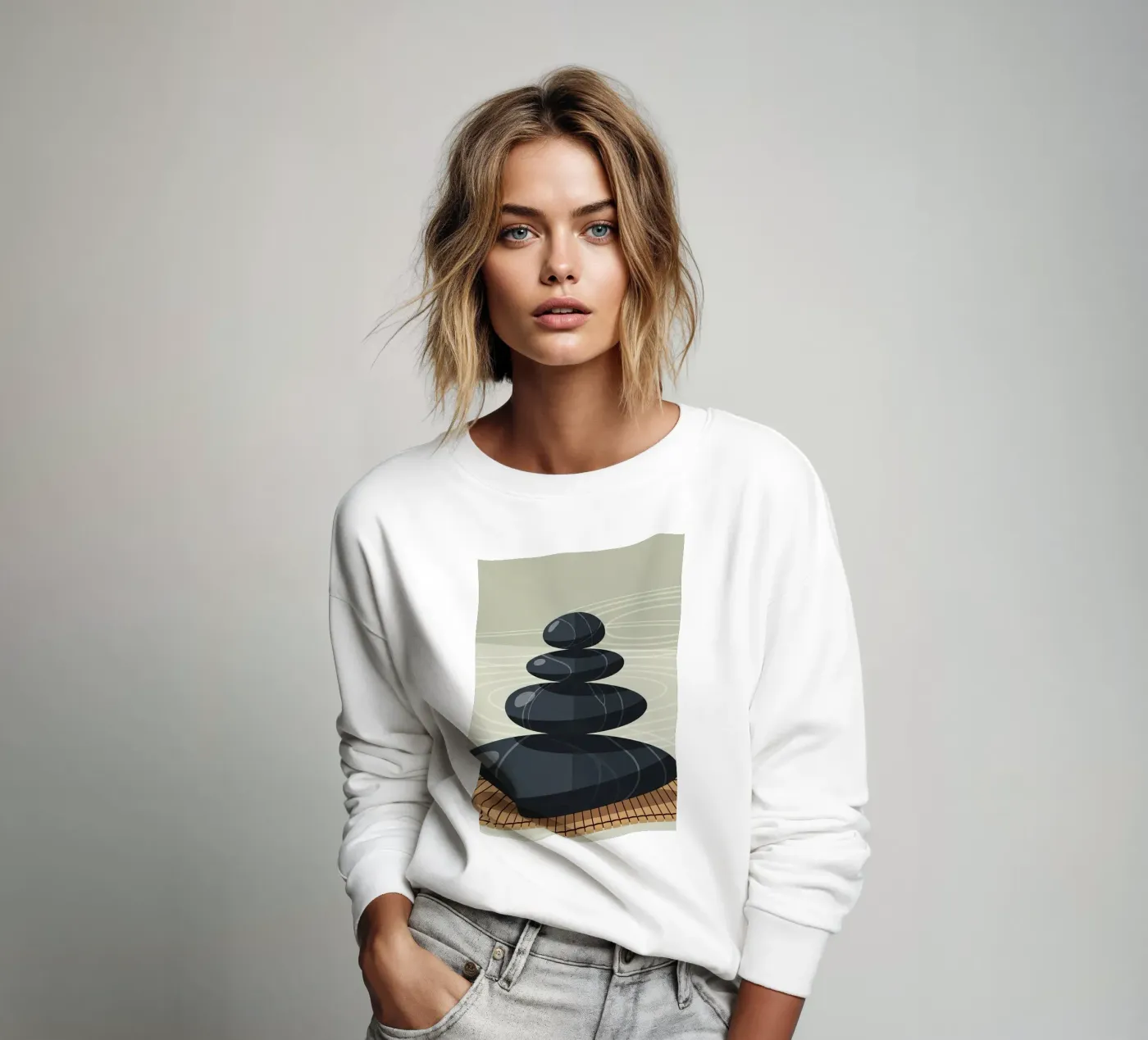 Zen-stenen stapel sweatshirt van Minimalist vector art