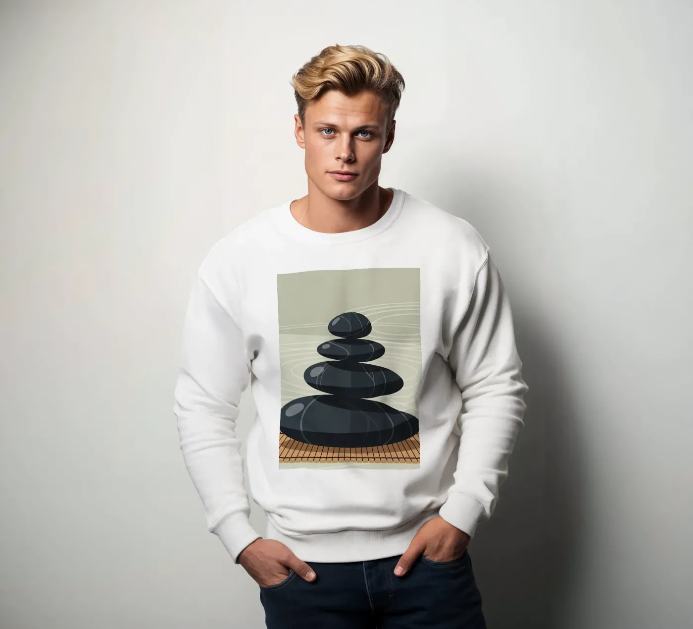Zen-stenen stapel sweatshirt van Minimalist vector art