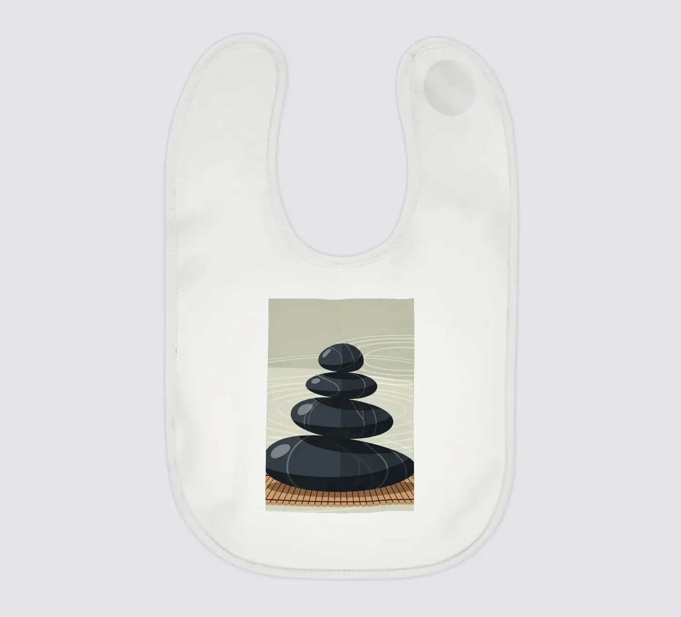 Zen Stone Stack baby bib by Minimalist vector art