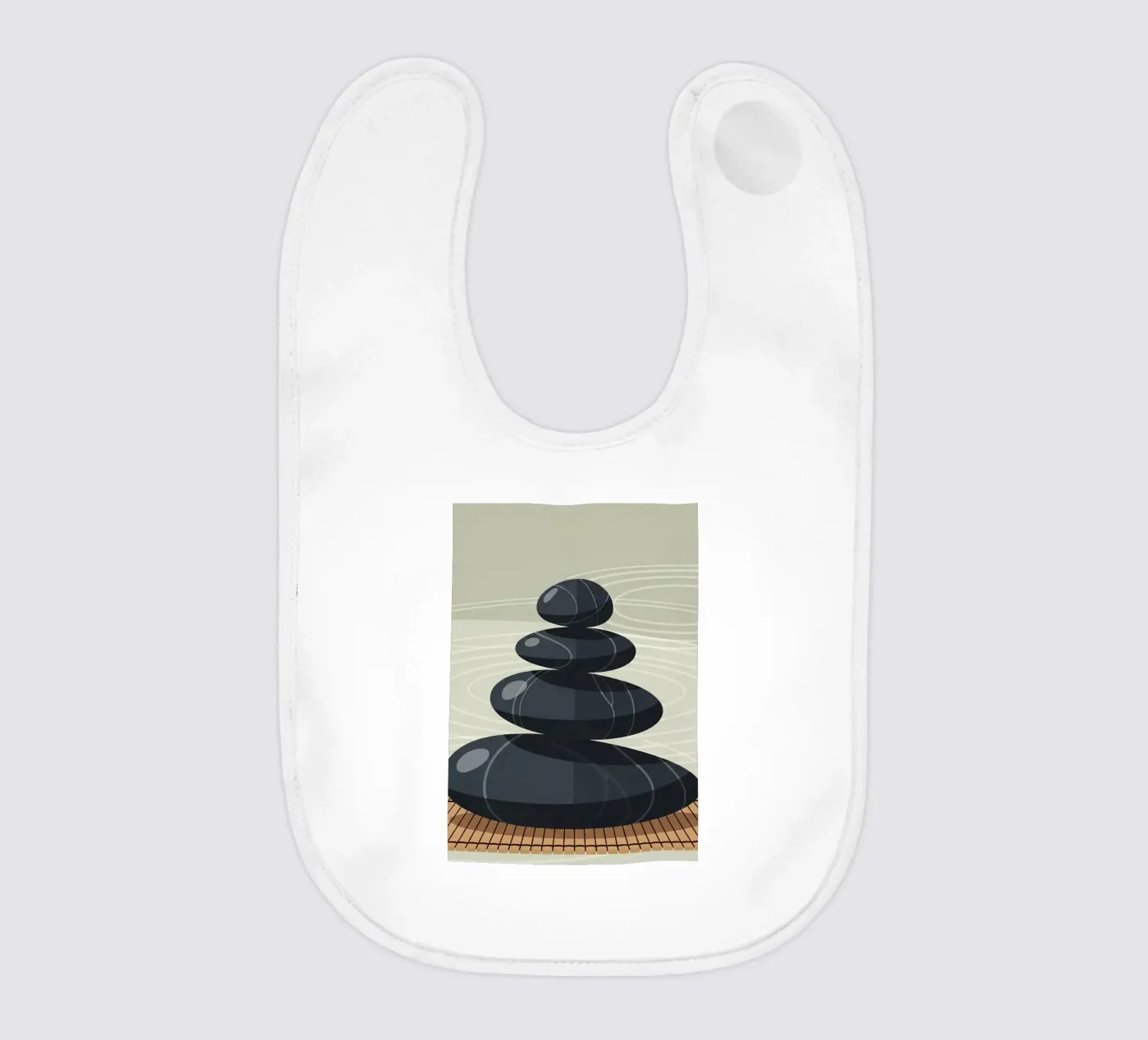 Zen Stone Stack baby bib by Minimalist vector art