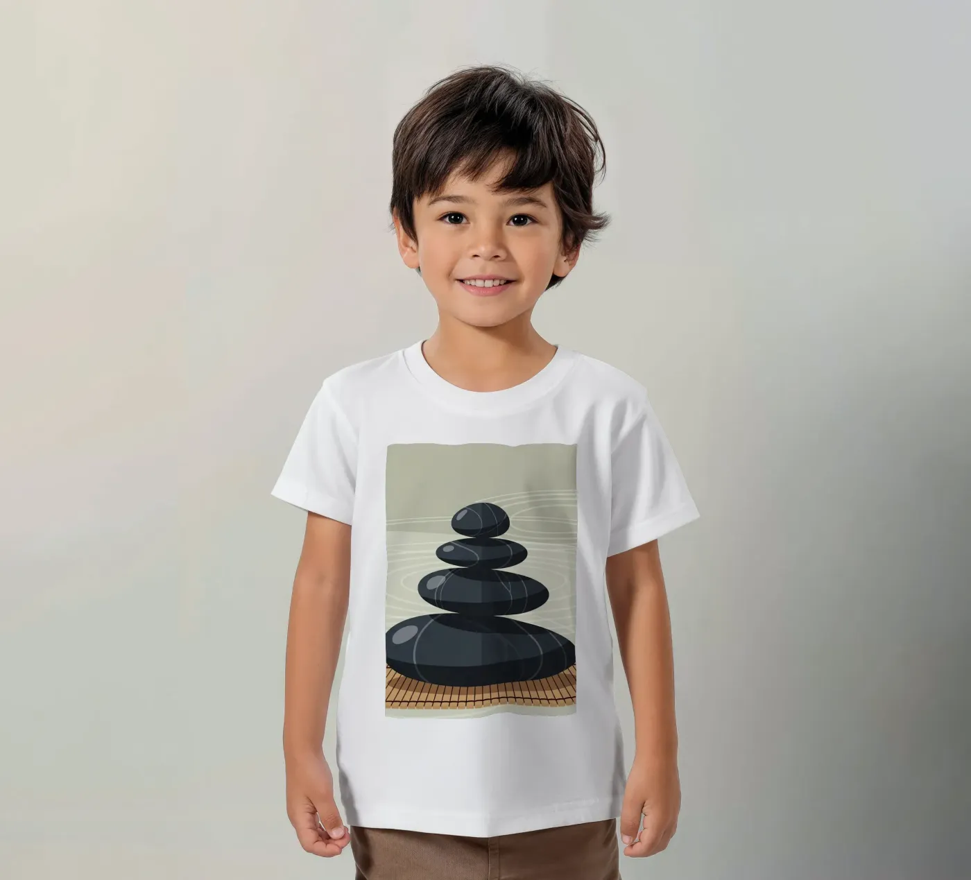 Zen Stone Stack kinder t-shirt van Minimalist vector art