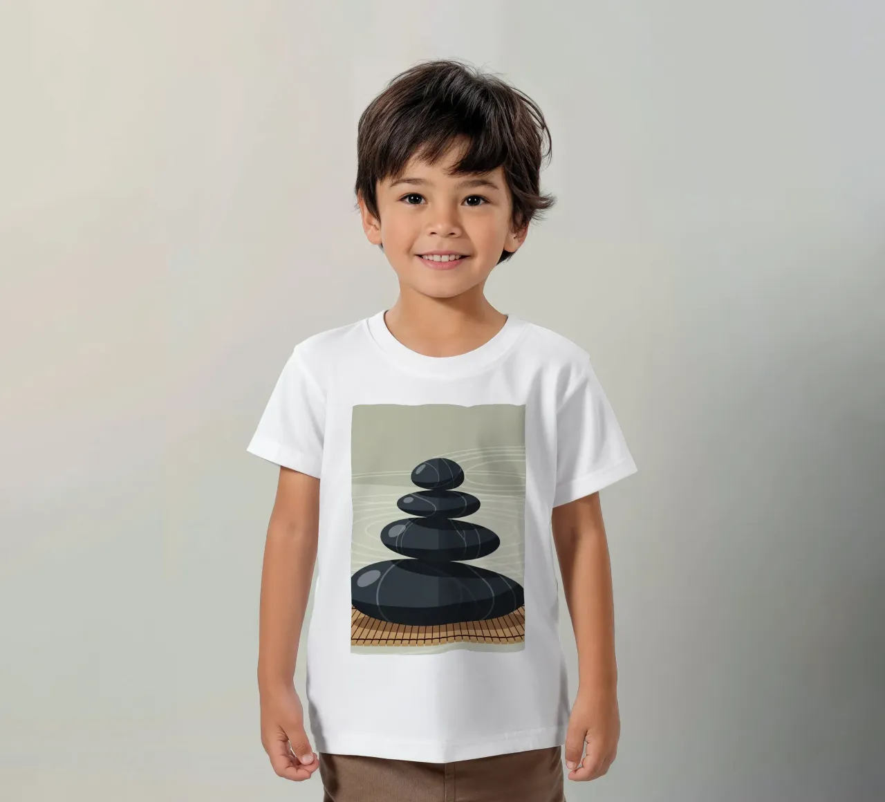 Zen Stone Stack t-shirt bambini da Minimalist vector art