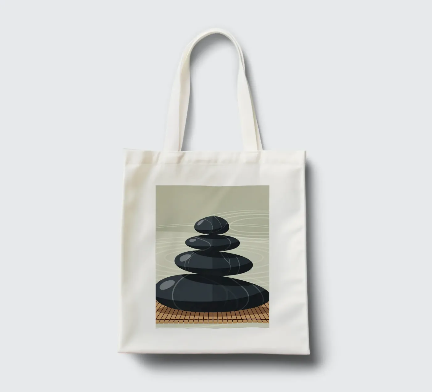 Zen Stone Stack tote bag by Minimalist vector art