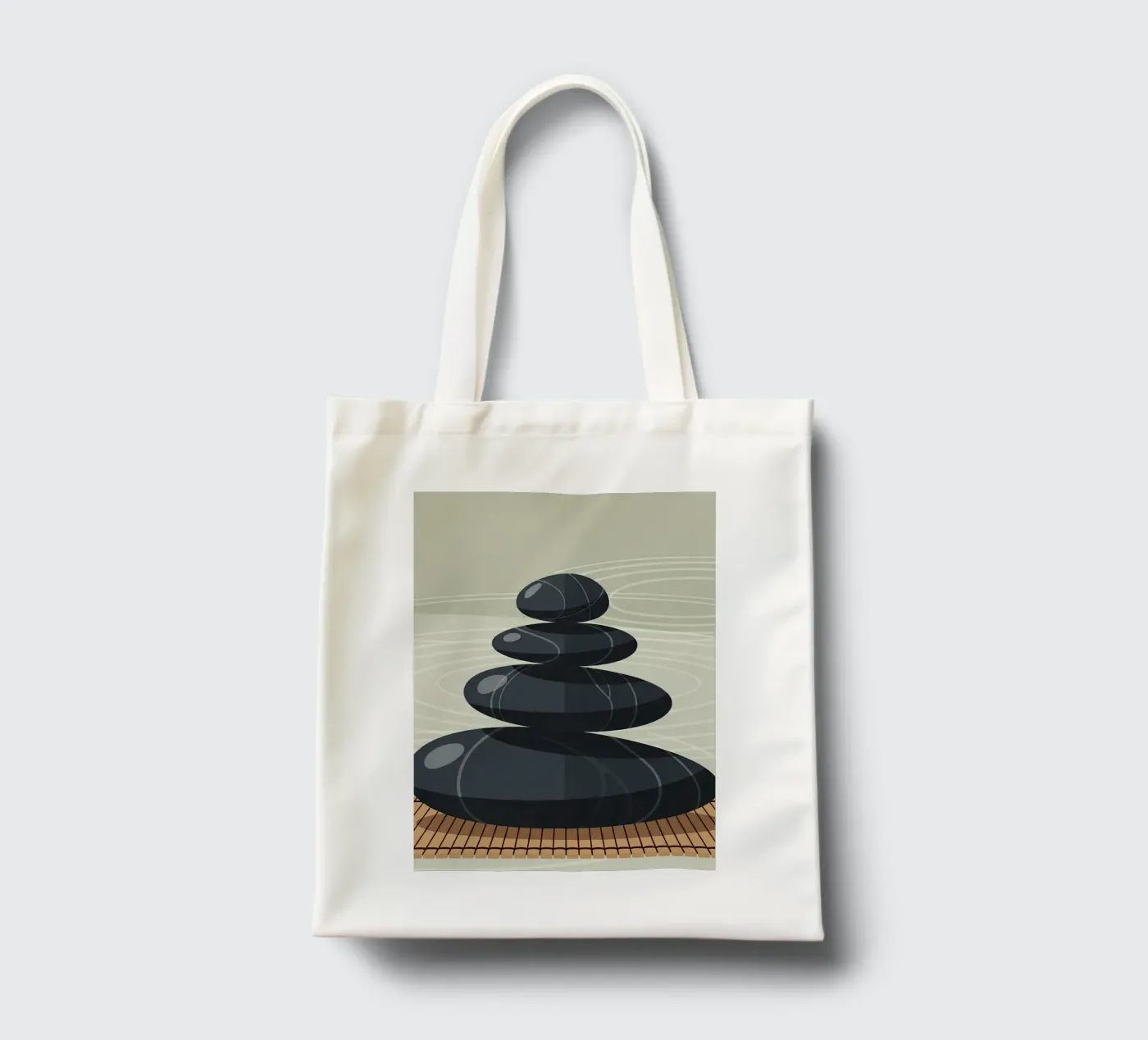 Zen Stone Stack tote bag by Minimalist vector art