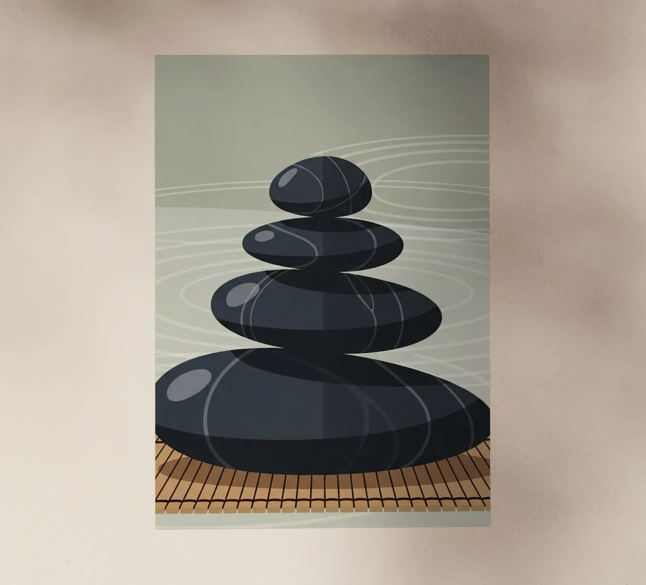 Pila di pietre zen pellicola backlit da Minimalist vector art