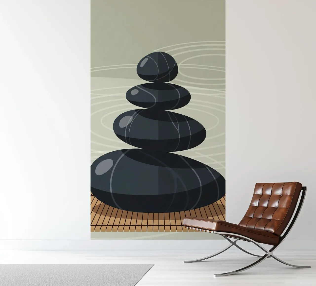 Zen-stenen stapel fotobehang van Minimalist vector art
