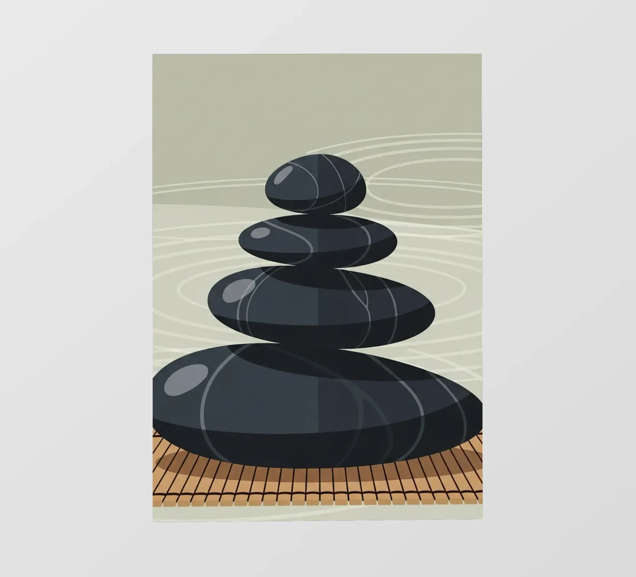 Zen-stenen stapel fotobehang van Minimalist vector art