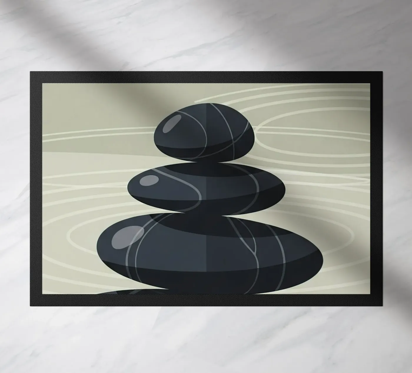 Zen Stone Stack doormat by Minimalist vector art