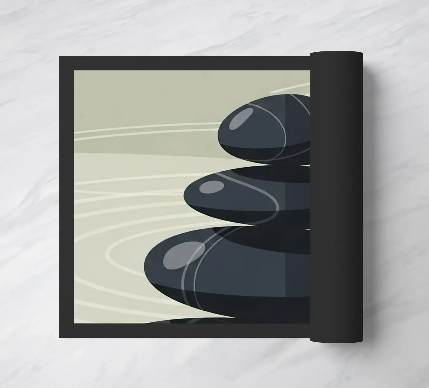Zen Stone Stack doormat by Minimalist vector art