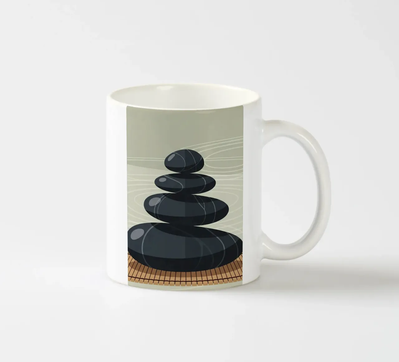 Zen Stone Stack ceramic mug by Minimalist vector art