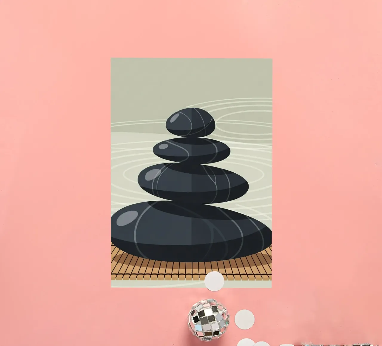Zen Stone Stack sticker by Minimalist vector art