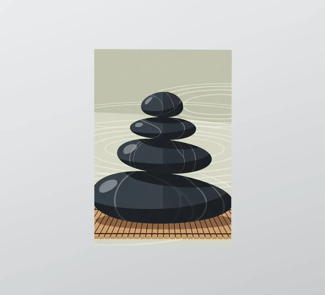 Zen Stone Stack sticker by Minimalist vector art