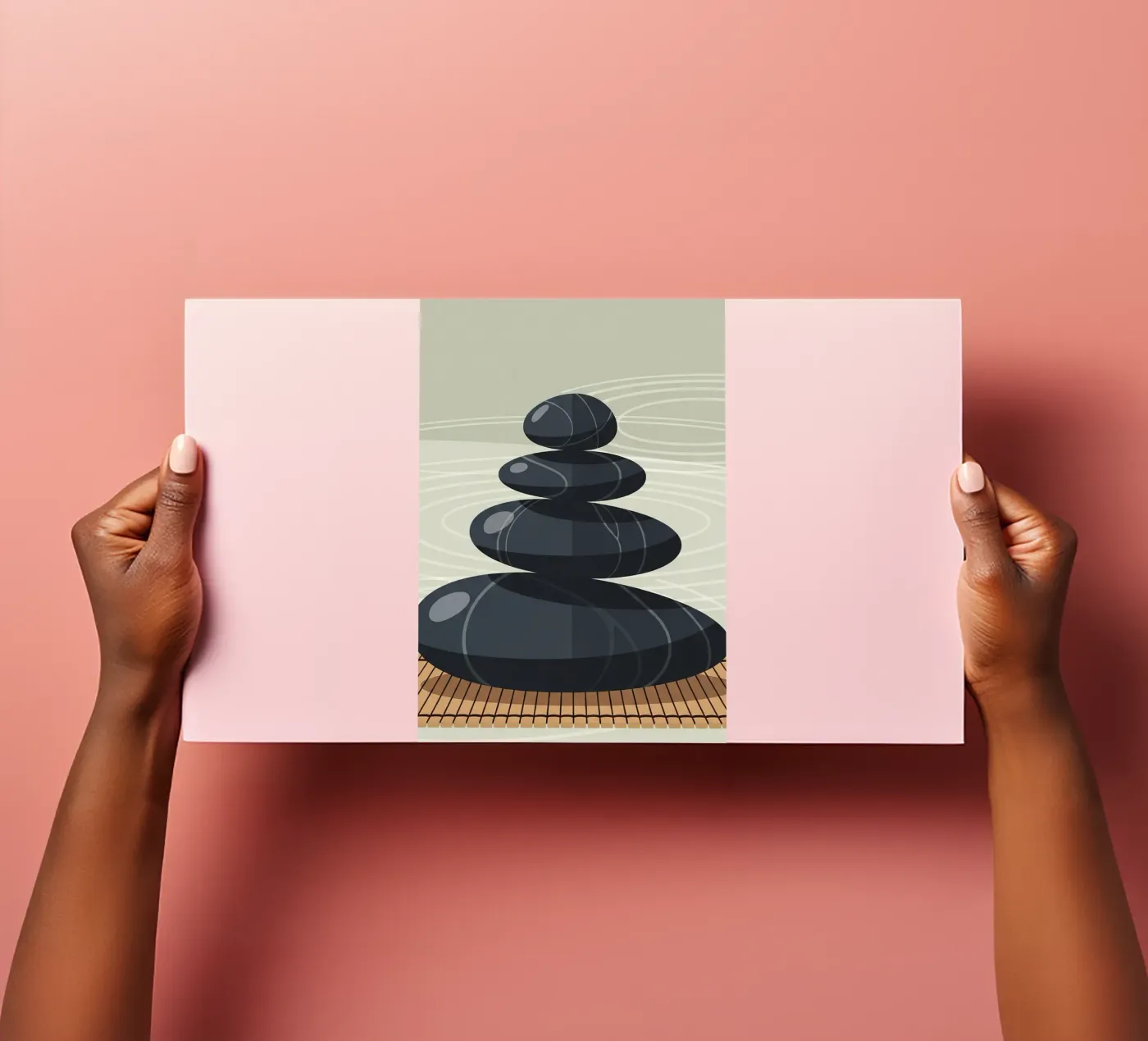 Pila di pietre zen foglio adesivo da Minimalist vector art