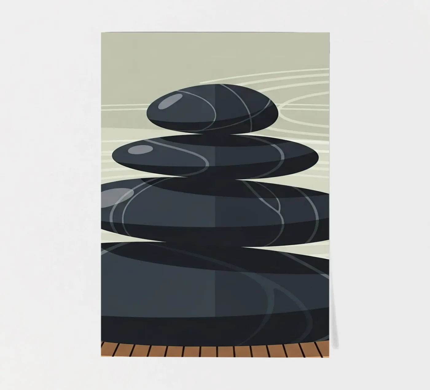Pila di pietre zen foglio adesivo da Minimalist vector art
