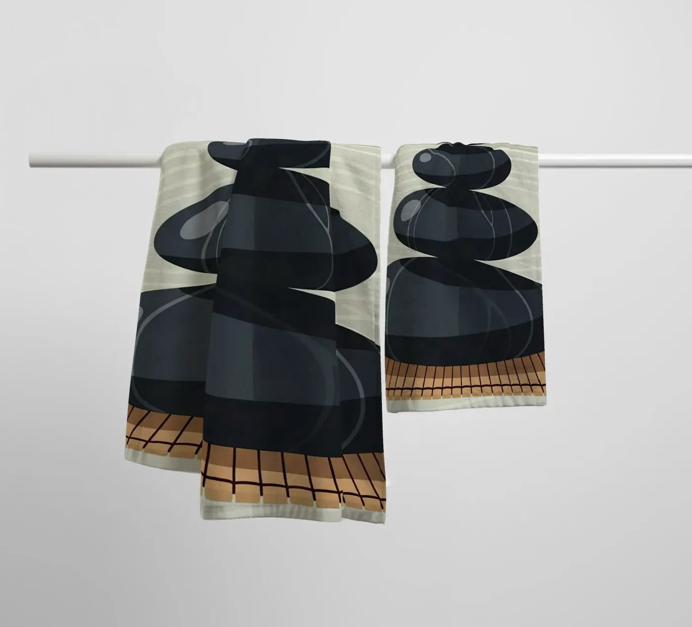 Zen Stone Stack towel by Minimalist vector art