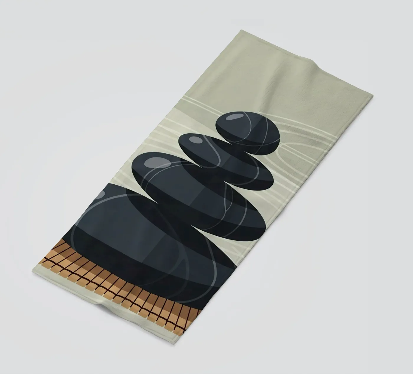 Zen Stone Stack beach towel by Minimalist vector art