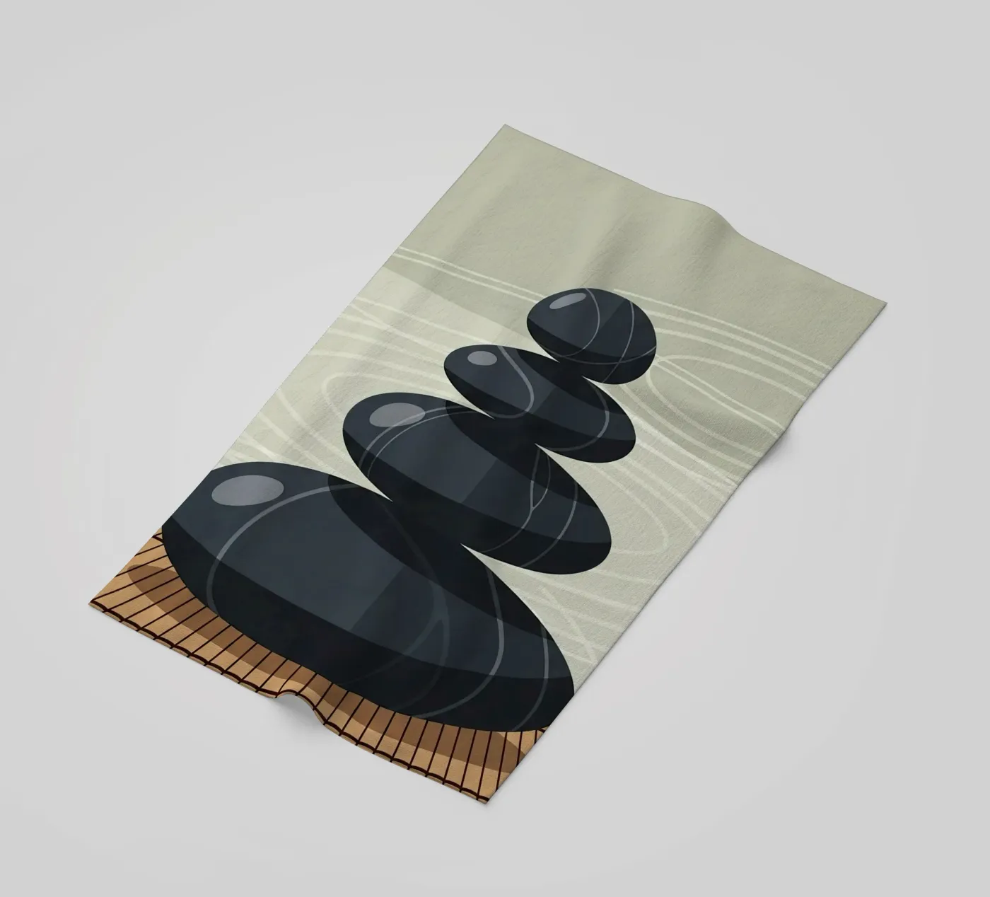 Zen Stone Stack beach towel by Minimalist vector art