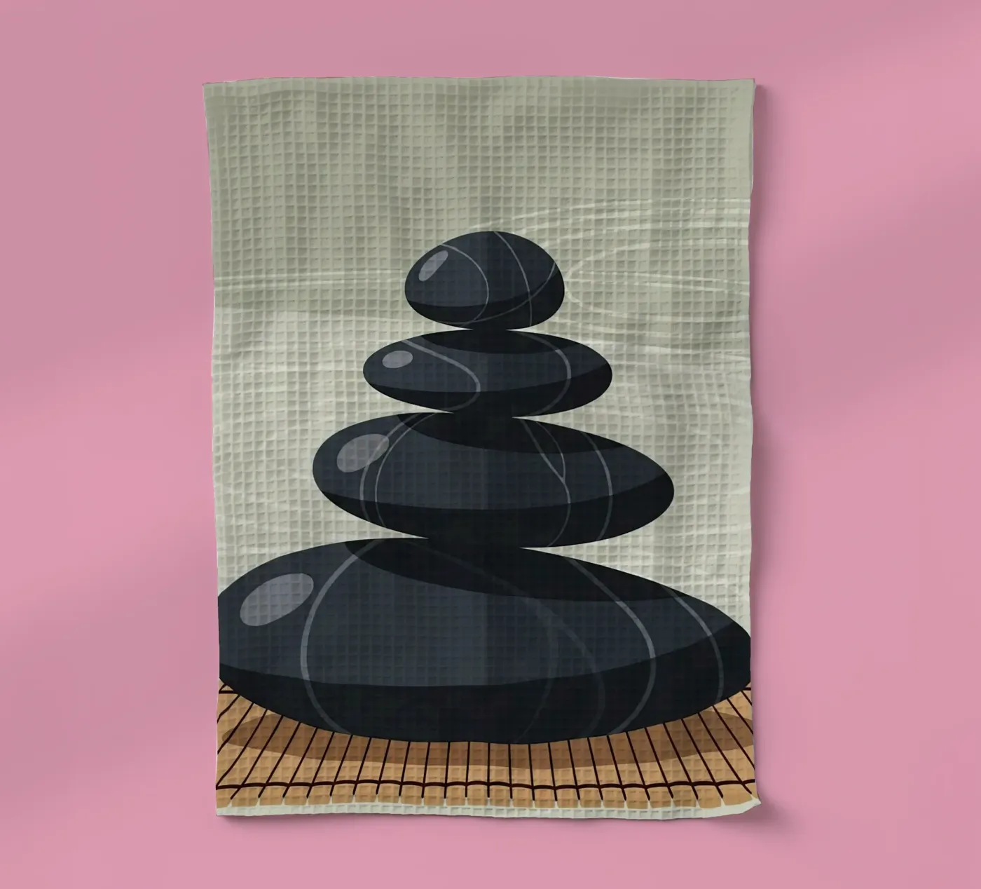 Zen Stone Stack tea towel by Minimalist vector art