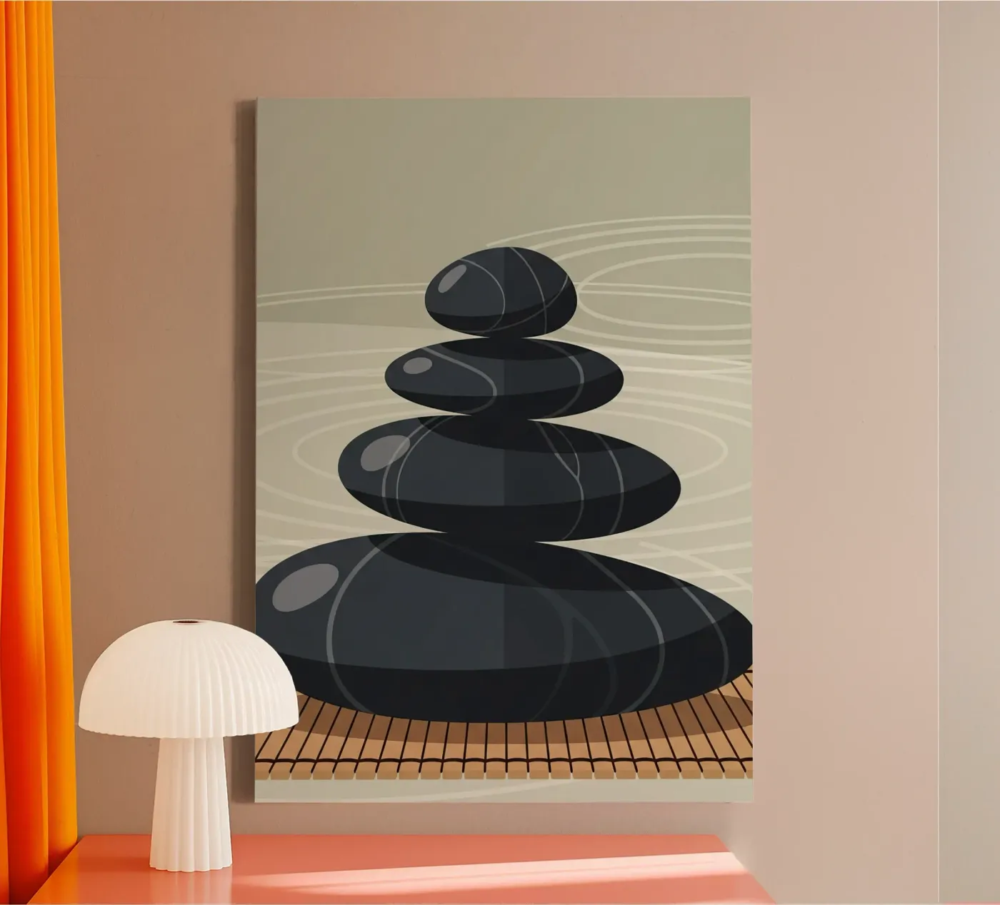 Zen Stone Stack canvas by Minimalist vector art