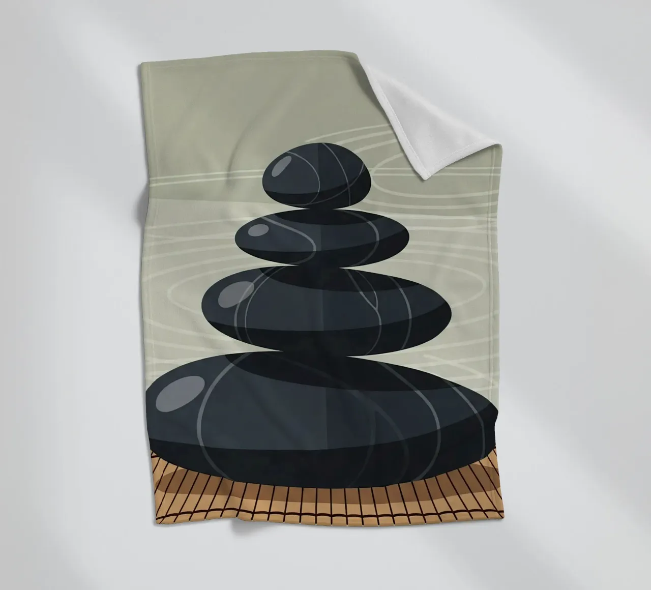Zen Stone Stack fleece blanket by Minimalist vector art