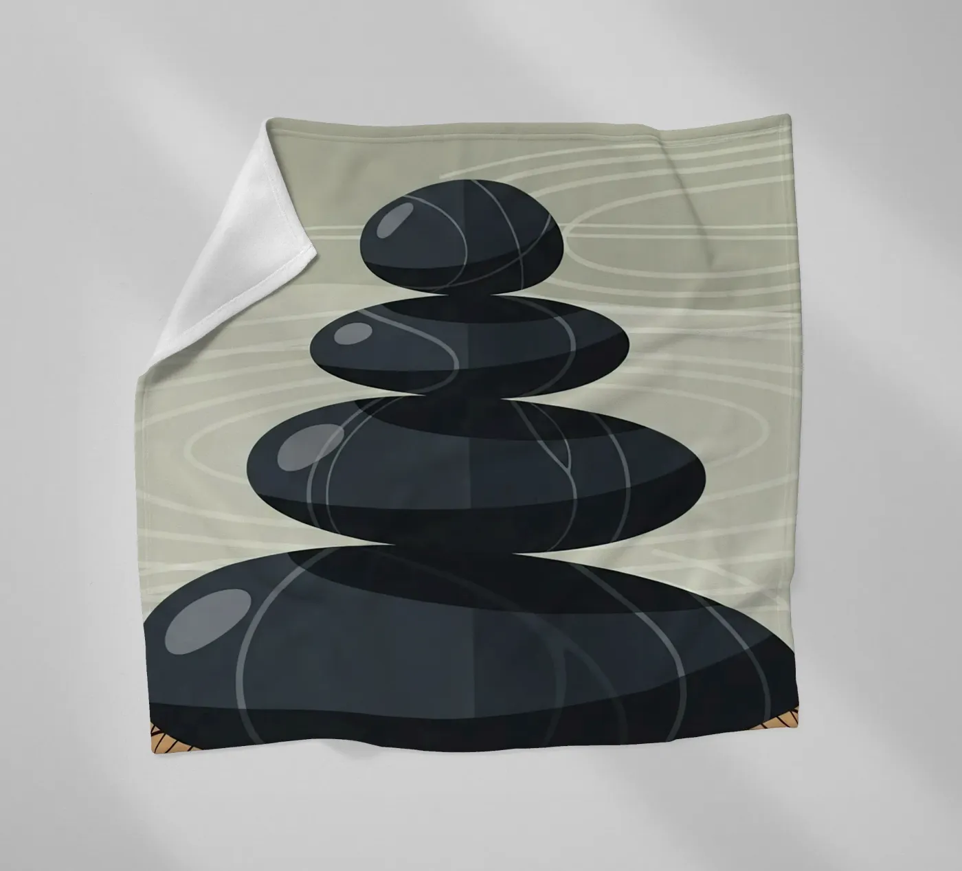 Zen Stone Stack fleece blanket by Minimalist vector art