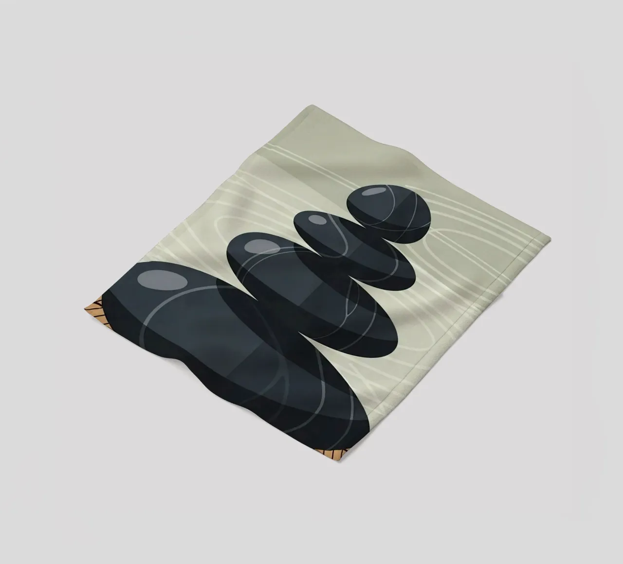 Zen Stone Stack fleece blanket by Minimalist vector art