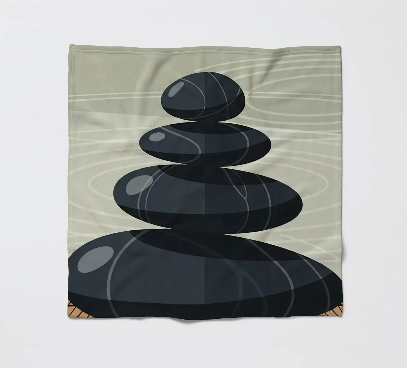 Zen Stone Stack fleece blanket by Minimalist vector art