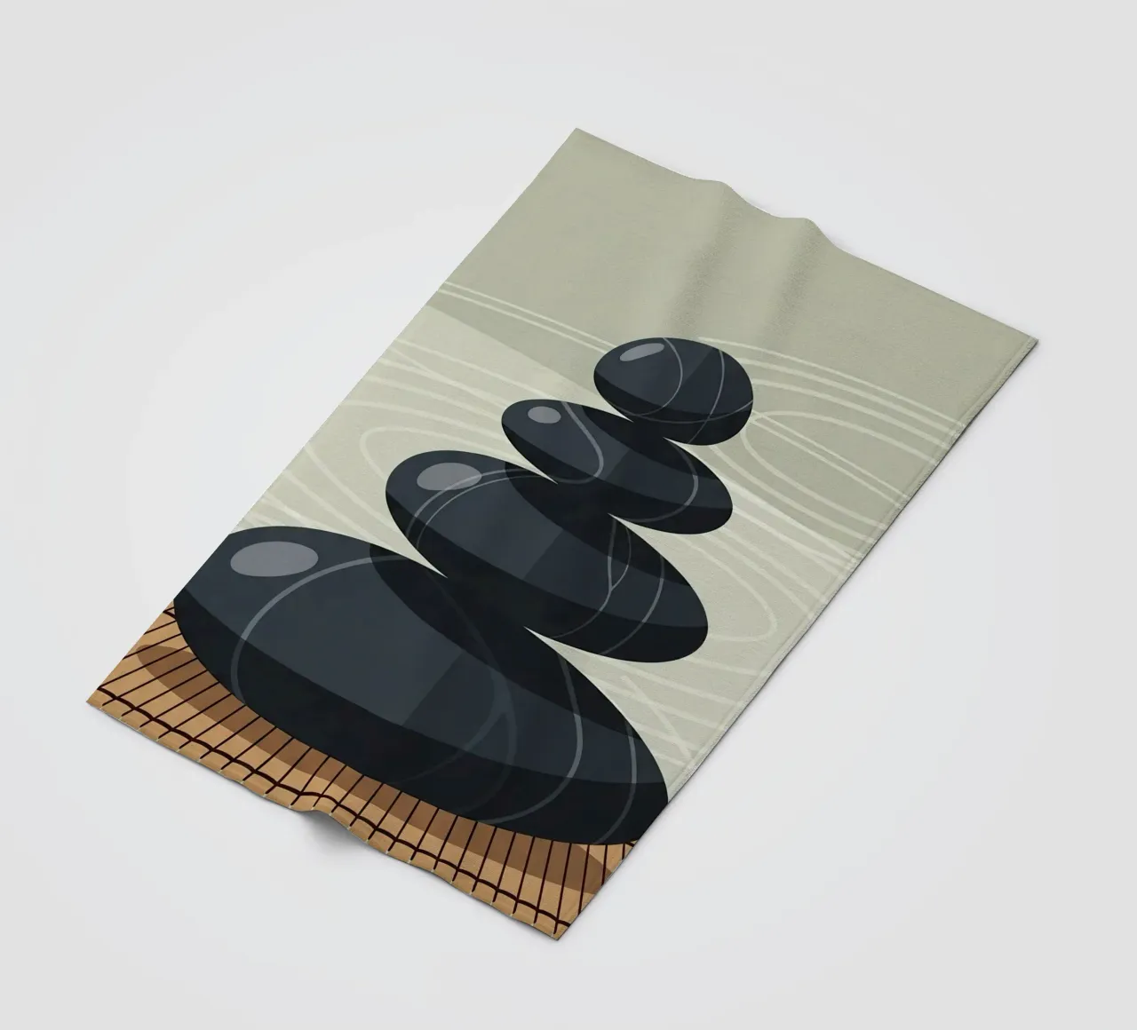 Zen Stone Stack fleece blanket by Minimalist vector art