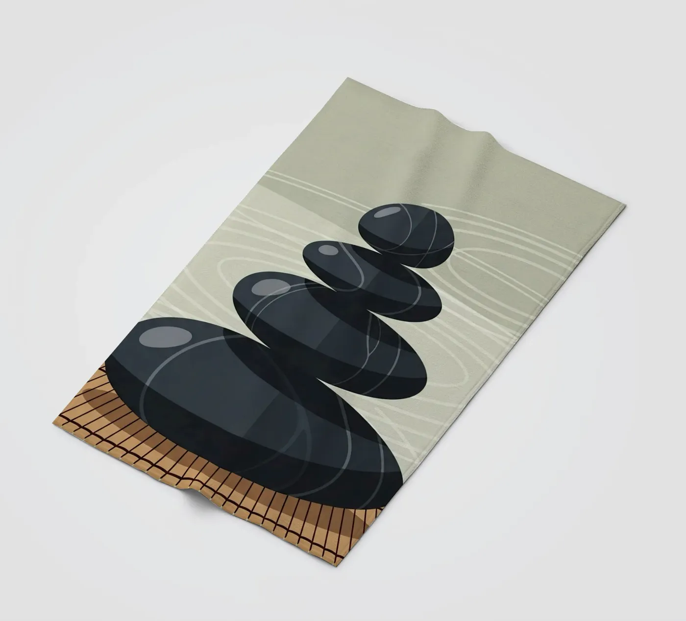 Zen Stone Stack fleece blanket by Minimalist vector art
