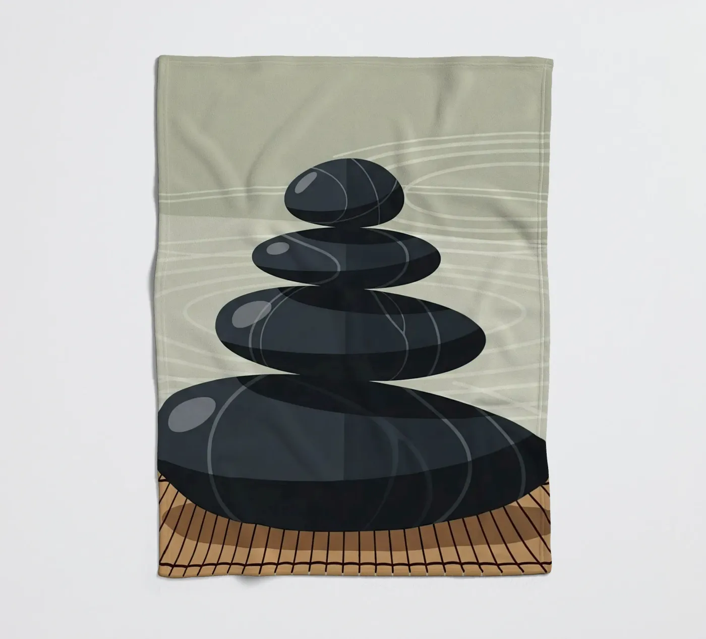 Zen Stone Stack fleece blanket by Minimalist vector art