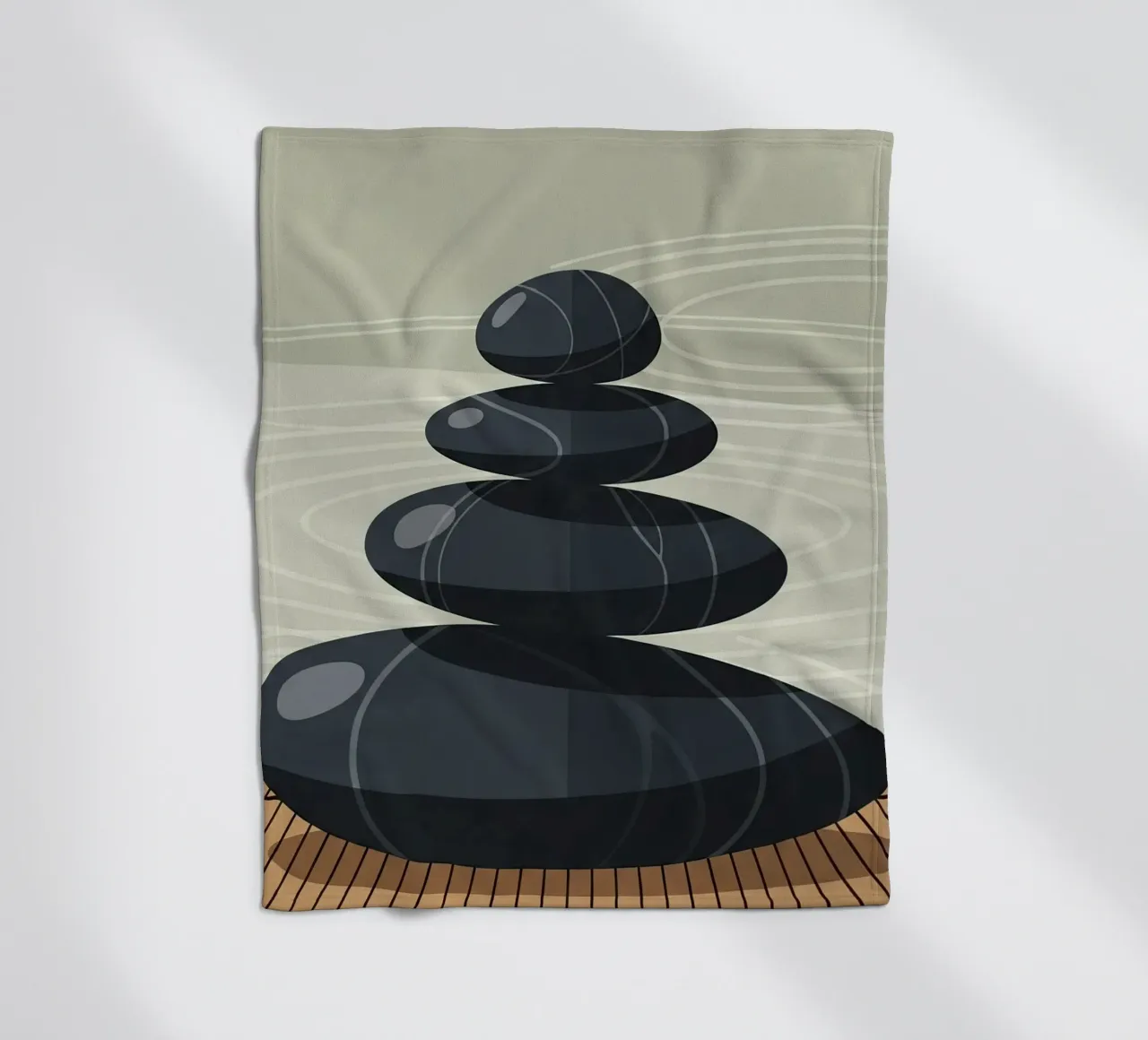 Zen Stone Stack fleece blanket by Minimalist vector art