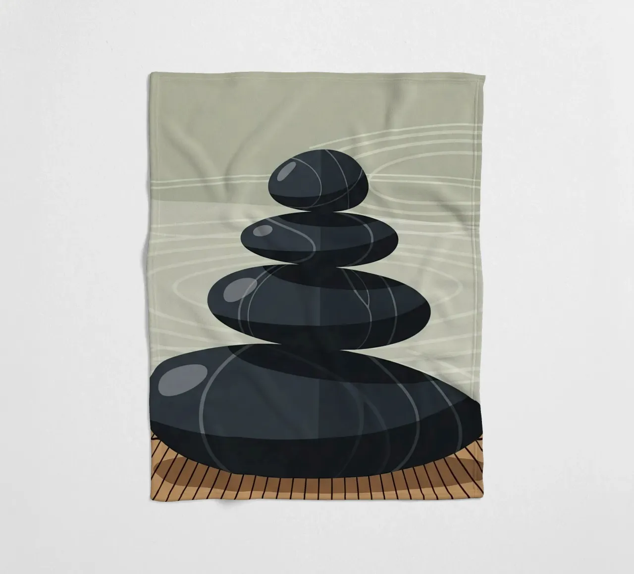Zen Stone Stack fleece blanket by Minimalist vector art