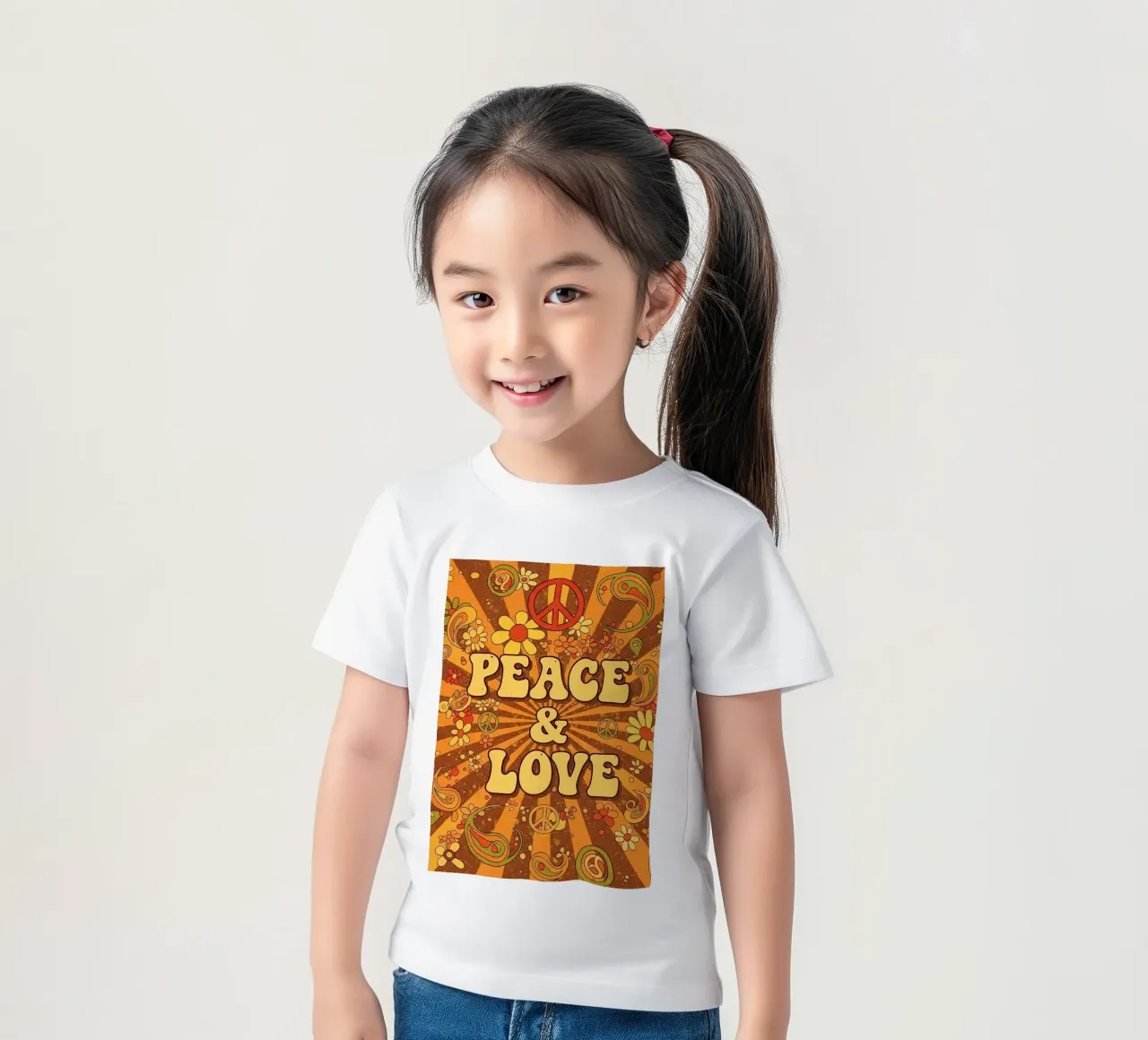 Pace e amore t-shirt bambini da Minimalist vector art