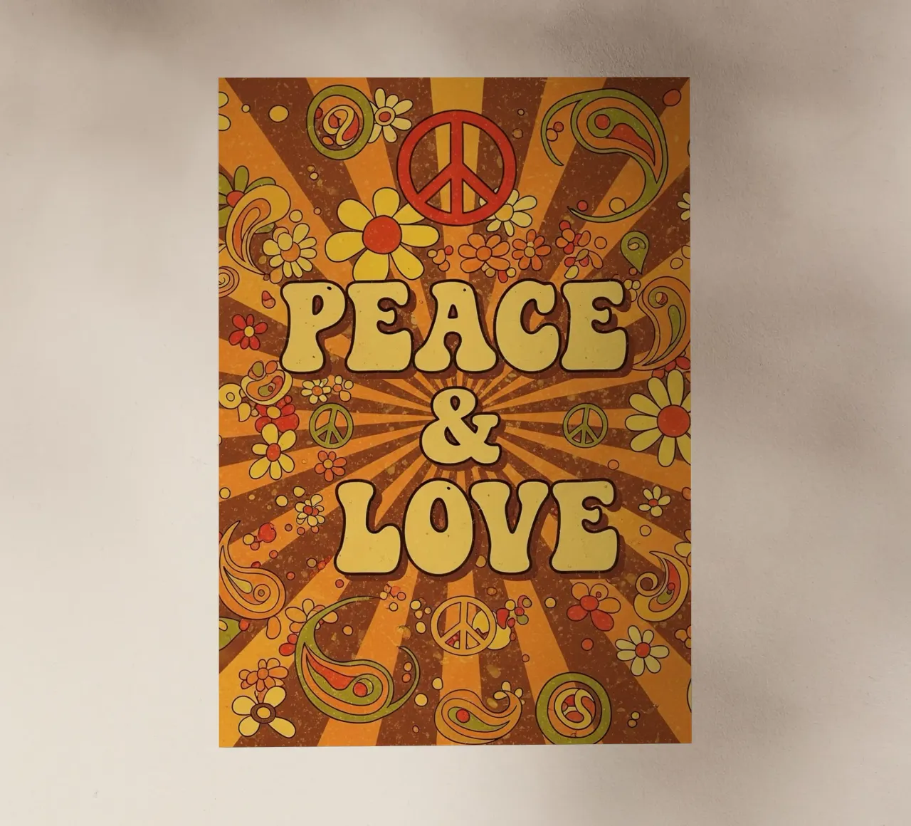 Pace e amore pellicola backlit da Minimalist vector art