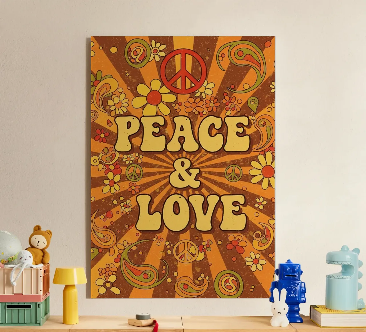 Pace e amore plexiglass da Minimalist vector art