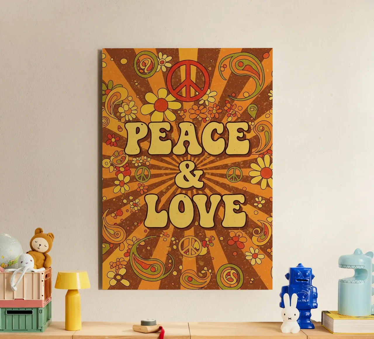 Pace e amore alluminio dibond da Minimalist vector art