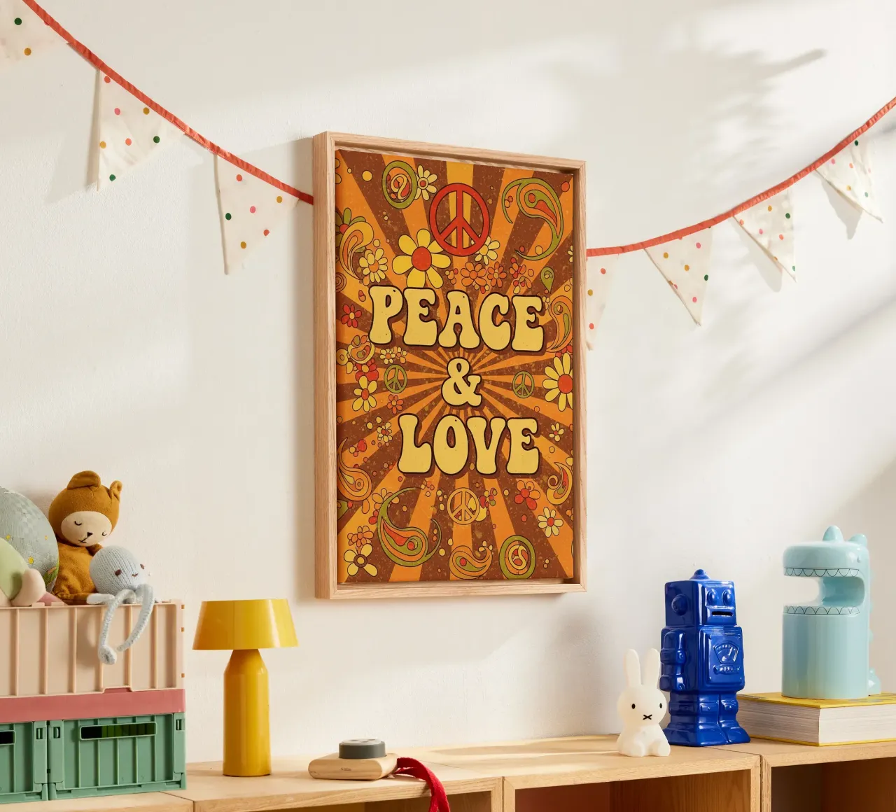 Peace & Love tela da Minimalist vector art