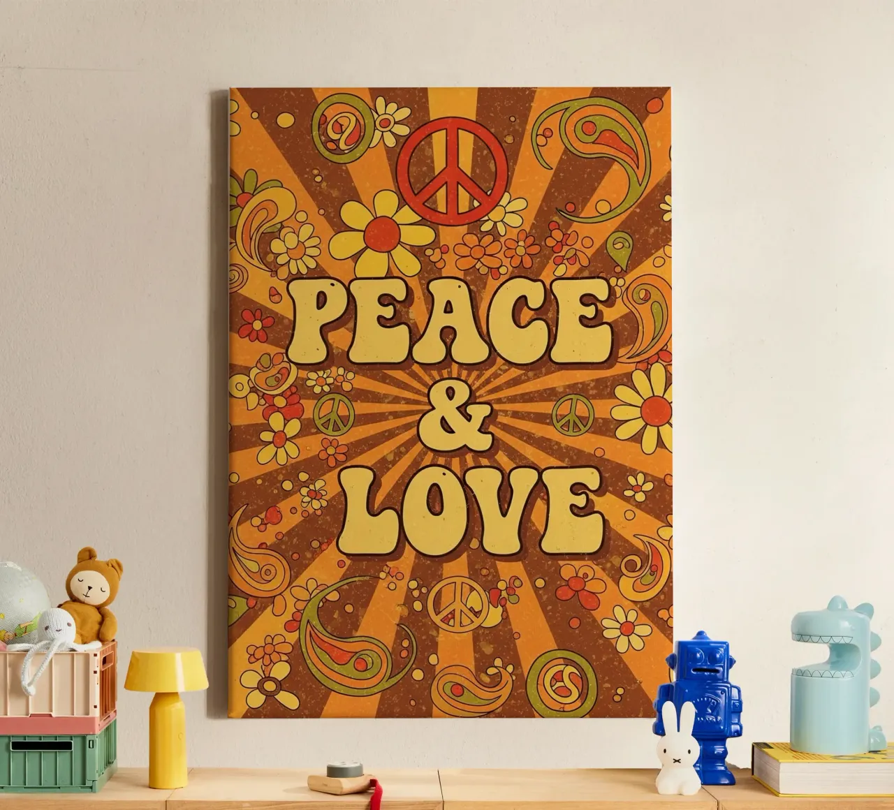 Peace & Love tela da Minimalist vector art